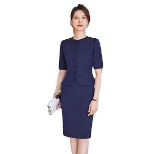 诗璐雅夏季西服套装女轻奢高级感大堂经理售楼顾问工作装职业裙装