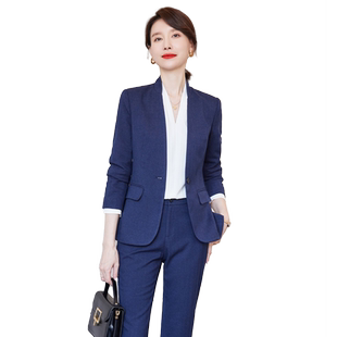 诗璐雅一粒扣简约西服外套女士高端讲师上班面试气质职业西装套装