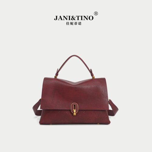 JANITINO/佳妮蒂诺新款名媛风单肩手提包气质斜挎女包大容量包包