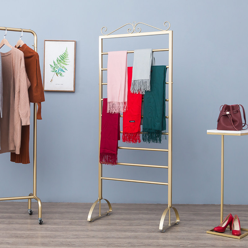 服装中岛落地丝巾架
