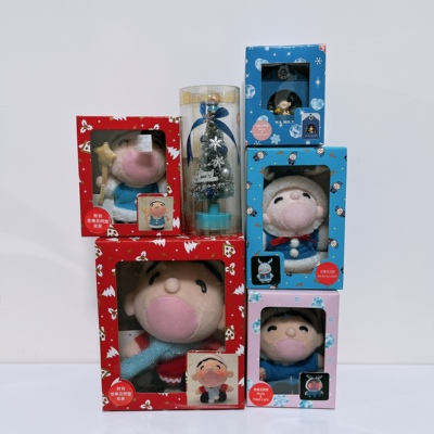 中古绝版圣诞系列三丽鸥大口仔公仔玩偶摆饰minna no tabo xmas