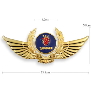 萨博金属车贴车尾车身装饰麦穗侧窗车标贴侧窗装饰贴立体车标贴