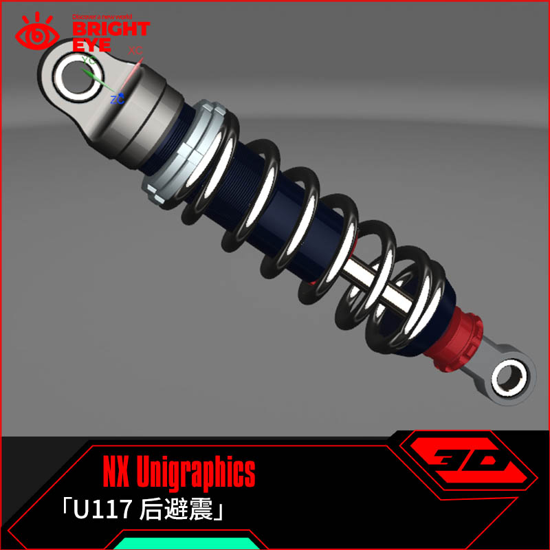 避震器ug模型库NX三维prt装配结构零件stp建模标准件片体图纸画图