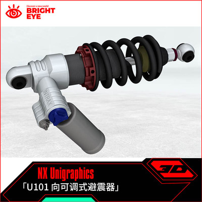 向可调式避震器ug模型库NX三维prt装配结构零件stp建模标准件图纸