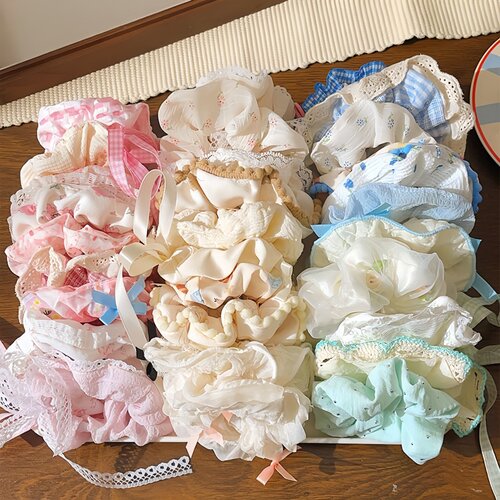 蝴蝶结蕾丝大肠发圈套装礼品批发