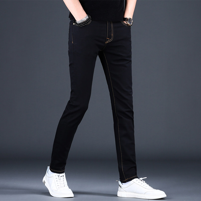牛仔裤男款2025年秋冬新款爆款弹力修身潮牌黑色小脚休闲男士长裤