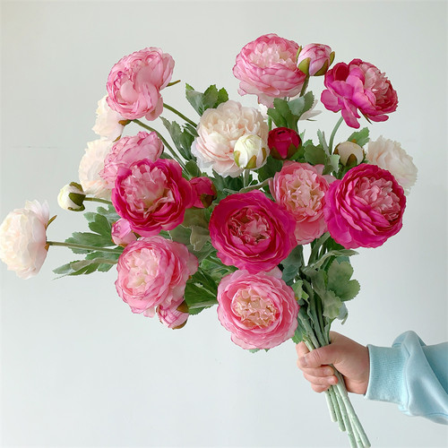 洋牡丹仿真花摆设插花客厅装饰摆件轻奢高端客厅餐桌花艺假花花束