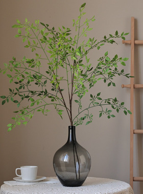 仿真南天竹仿生绿植摆件插花高级感摆设假花塑料绿色植物装饰室内