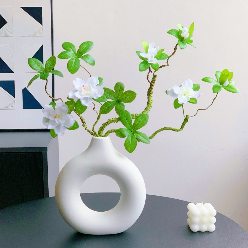 高档杜鹃花仿真花假花摆设仿生绿植假植物盆栽室内客厅装饰花摆件