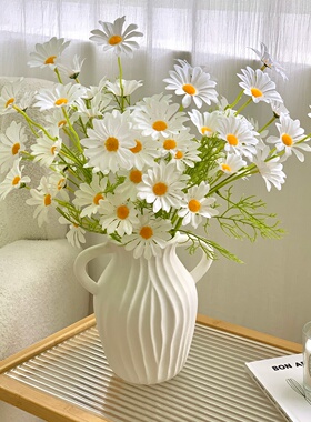 洋甘菊仿真花小雏菊假花春游拍照摄影道具家居客厅装饰花绢花摆件