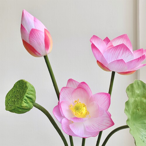 仿真荷花仿生莲花假花荷叶莲蓬摆设客厅供花装饰花菩萨供佛花摆件