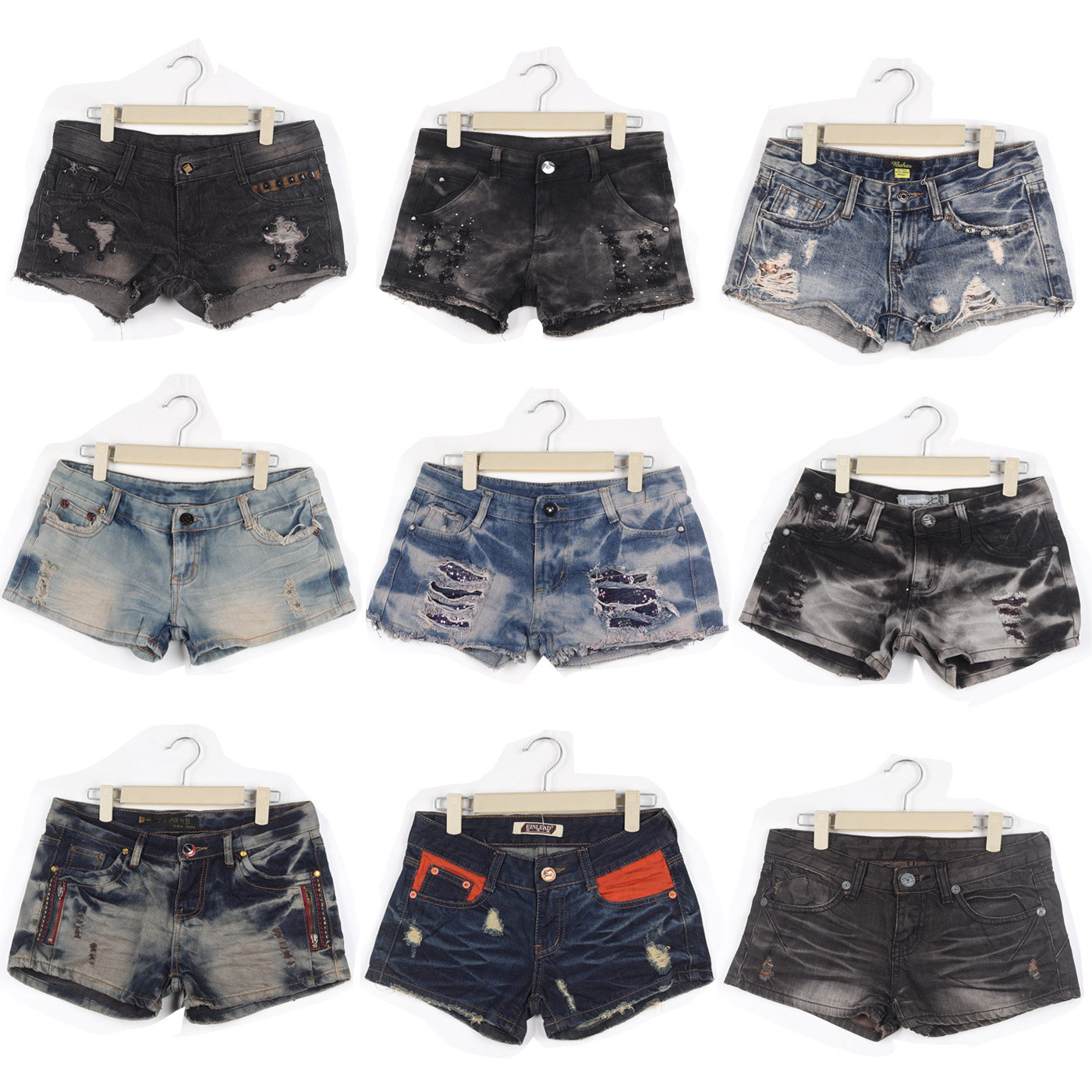 UD古着vintge辣妹风低腰破洞牛仔短裤女学生宽松做旧复古裤子女