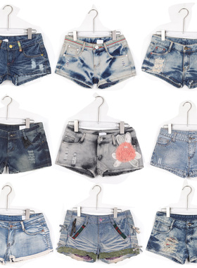 ZR古着Vintage复古辣妹Y2K千禧亚文化亚比朋克涩谷低腰牛仔短裤女