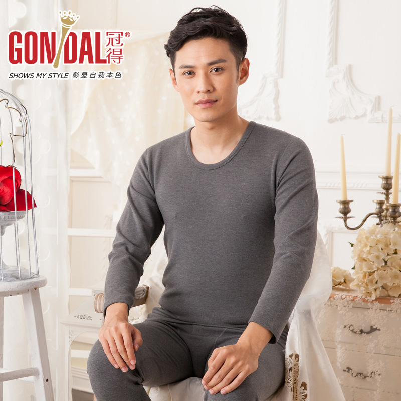 純棉圓領男士加厚保暖內衣