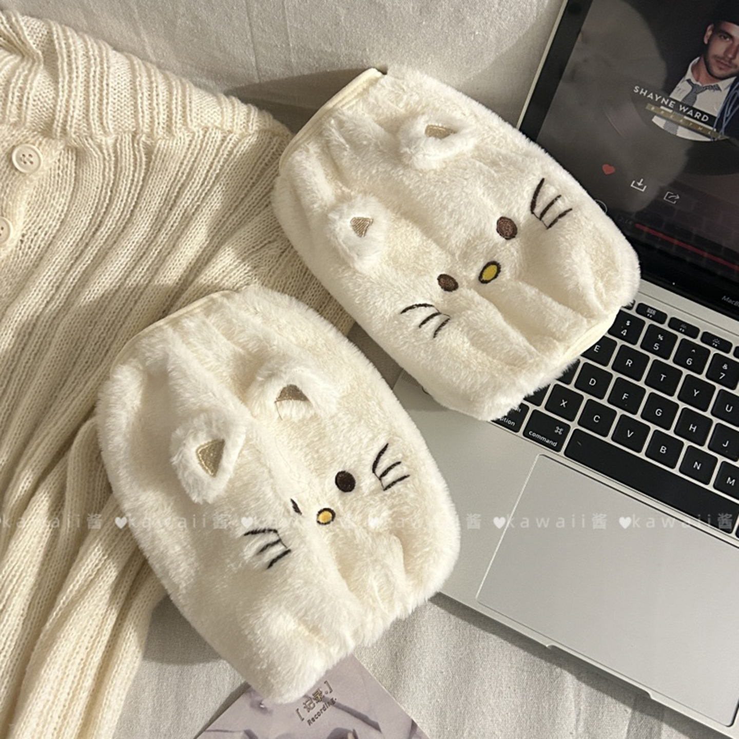 韩系甜美可爱卡通小猫咪袖套