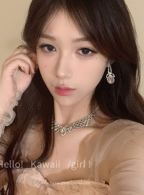 气质女神满钻镂空项链耳环套装