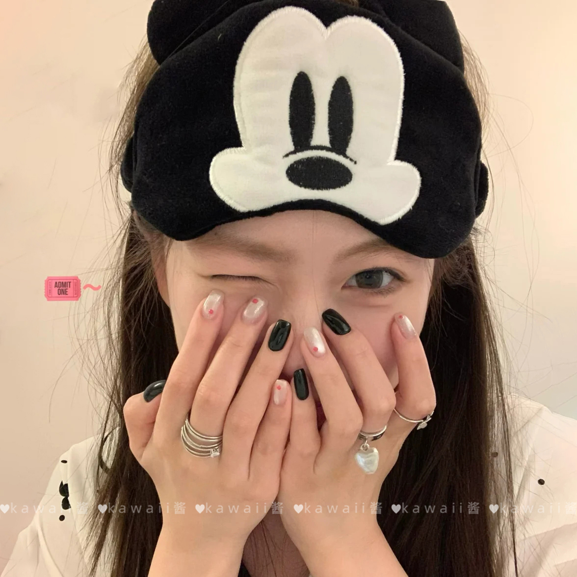 可爱卡通少女迪士尼米奇眼罩