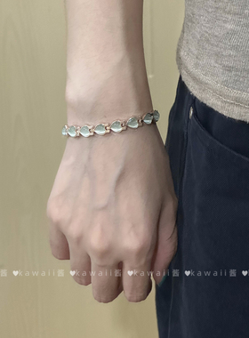 古着清冷感冰透爱心手链