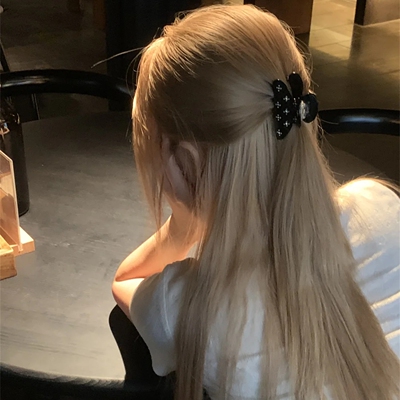 秋冬新款黑色镶钻醋酸抓夹