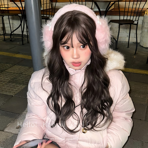 少女蝴蝶结蜜桃粉毛茸茸耳罩