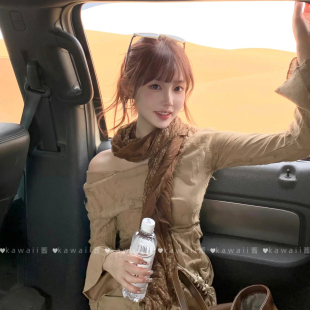 复古文艺民族风褶皱棉麻丝巾女夏季薄款防晒披肩云南旅游拍照围巾