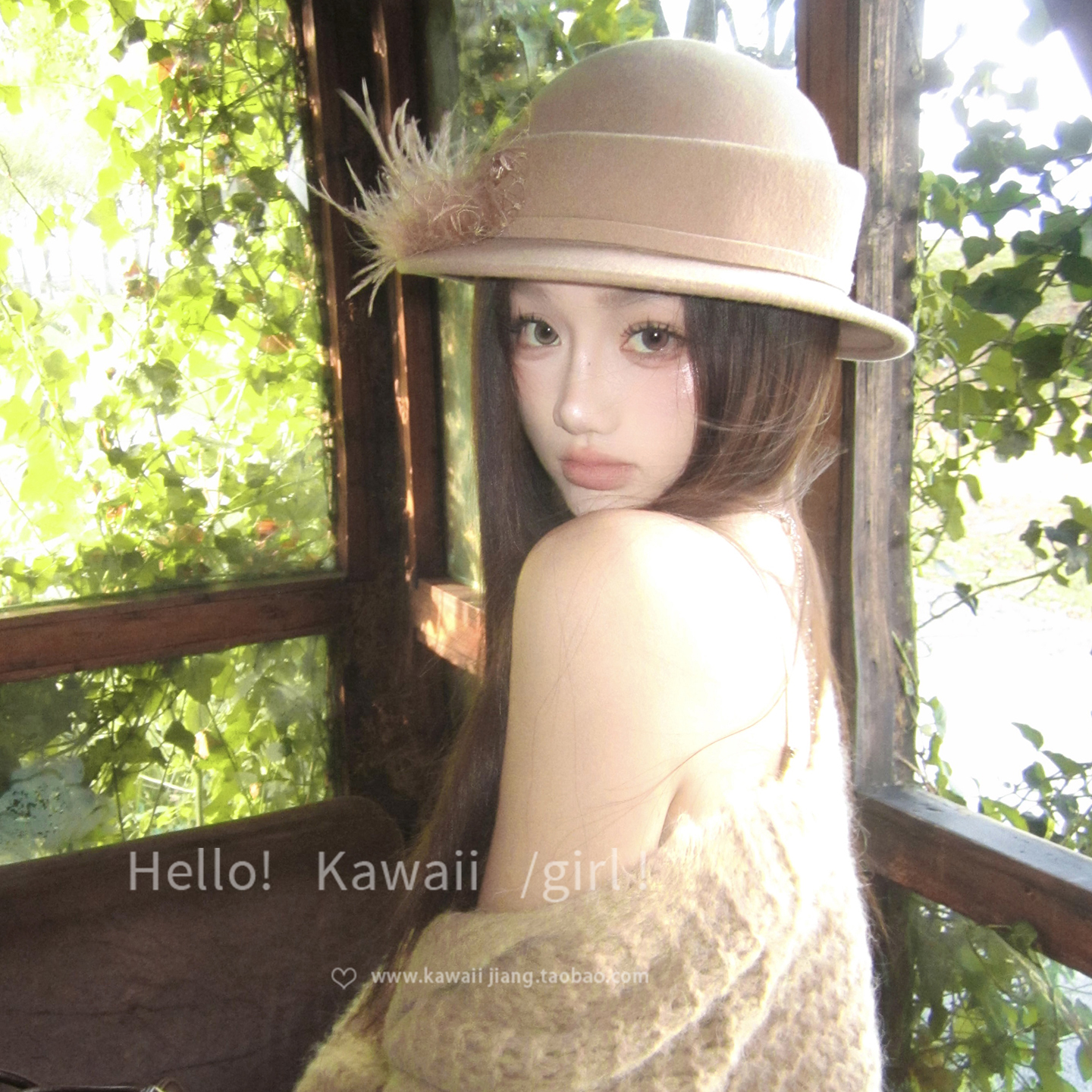 法式赫本风咖色羊毛呢贝雷帽千金名媛风棕色盆帽秋冬百搭优雅礼帽