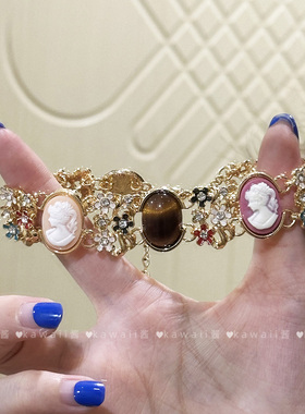 中古vintage彩钻花朵手链