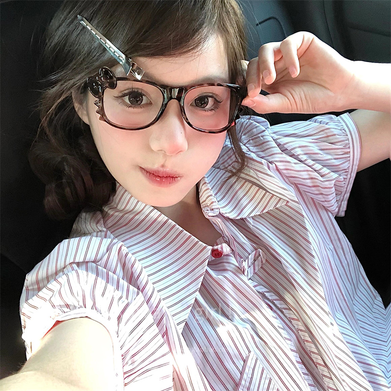 千禧辣妹风豹纹kt猫眼镜