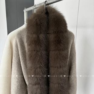 菜花同款环保毛毛领围巾冬季轻奢高级感冬季长款配大衣护颈围脖女