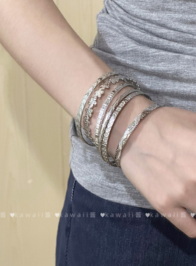 复古做旧多层雕刻花纹手链