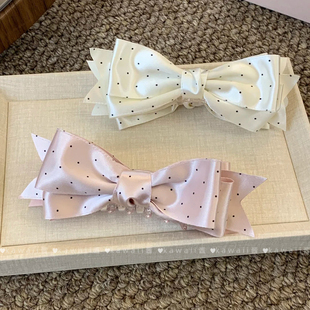 发饰发卡高马尾夹女扭扭夹公主风发夹 波点蝴蝶结香蕉夹小众不撞款