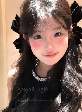复古黑色丝绒立体蝴蝶结对夹发饰在逃公主风发夹韩系甜美少女发饰