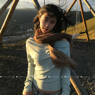 大西北废土风亚麻褶皱围巾