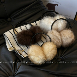 韩系ins毛绒耳罩女冬季加厚保暖骑行大头护耳防寒耳套耳暖耳捂子