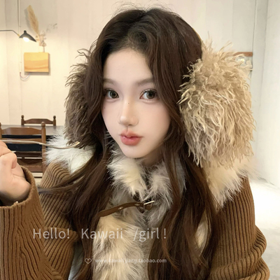 原创设计棕色卷毛耳罩