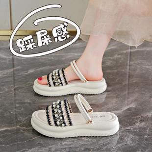 配裙子两穿凉鞋 女夏外穿2025新款 波西米亚海边度假沙滩凉拖鞋 大码