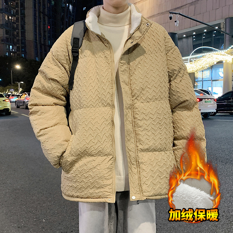 秋冬款男棉服夹克外套情侣款加绒羊羔绒保暖加厚立领