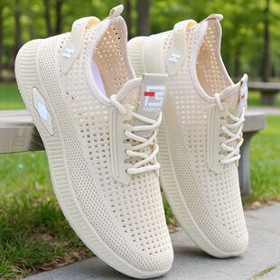 夏天男鞋内增高男士凉鞋镂空透气洞洞鞋软底防滑青少年跑步运动鞋