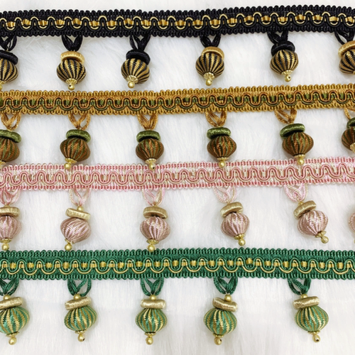 新款高档窗帘水波帘幔对开花边