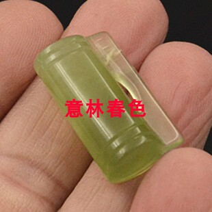 天然岫玉长条古锁儿童宝宝玉石玉坠冰种挂件挂饰