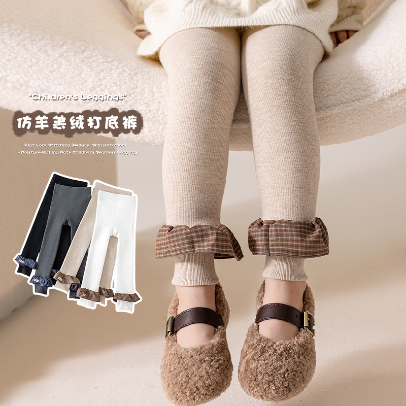 儿童打底裤秋冬加绒加厚女宝宝
