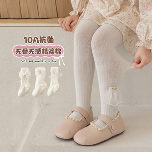 女童连裤袜春夏薄款纯棉儿童韩系公主风打底袜外穿洋气女孩打底裤
