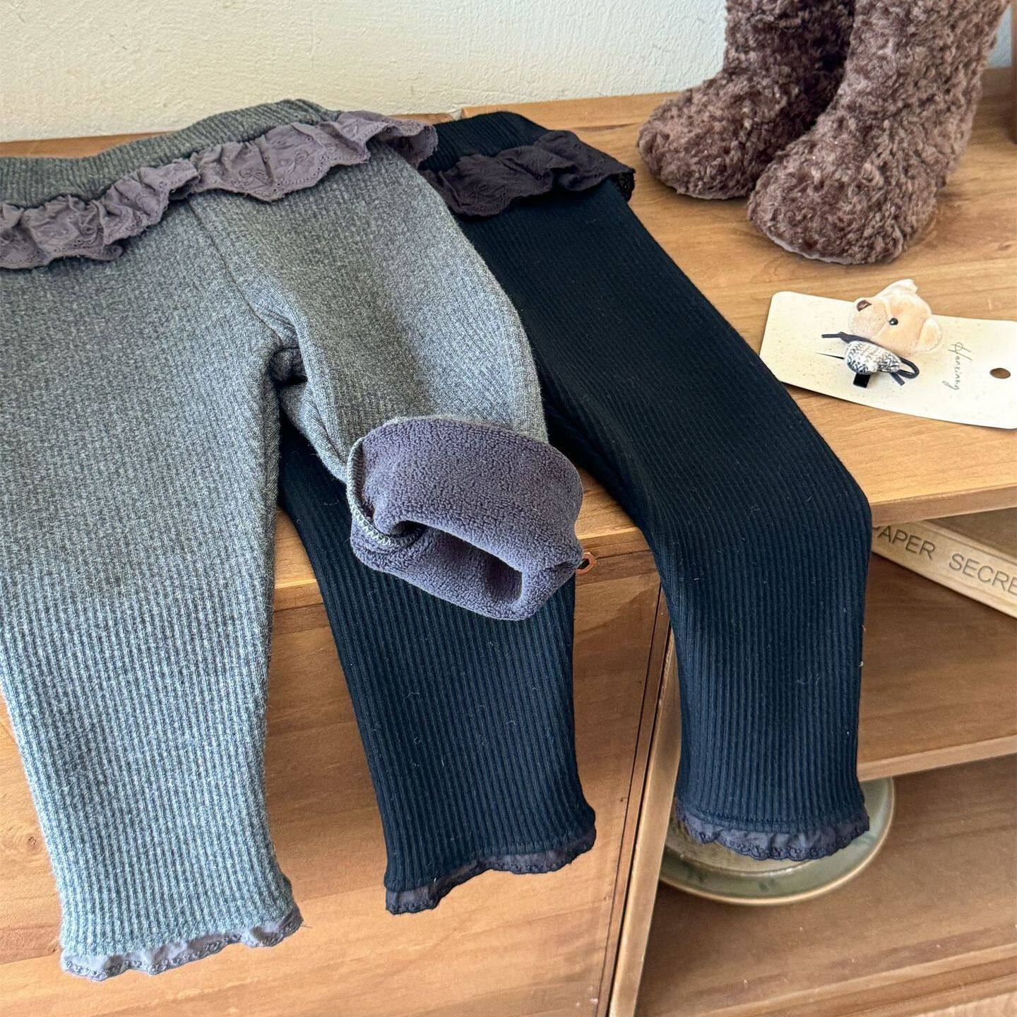 女童打底裤加绒加厚秋冬