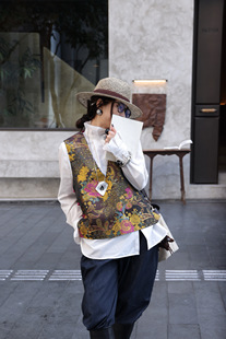 人丝织锦缎提花新中式马甲女2026早春新款年轻款国风叠穿