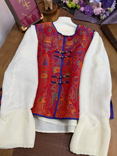 人丝织锦缎提花新中式马甲女2026早春新款年轻款国风叠穿上衣