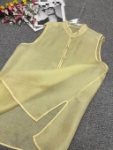 真丝欧根纱织金提花马甲新中式 马夹上衣 国风立领重工刺绣花无袖