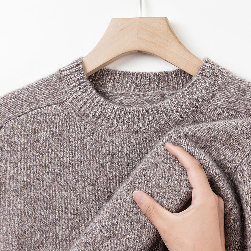 上海春竹100%纯山羊绒衫男半高圆领毛衣加厚青中年爸爸针织衫打底