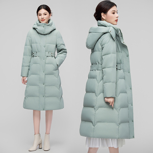 品新颖雅鹿羽绒服女2024新款时尚韩版中长款过膝收腰保暖冬季外套
