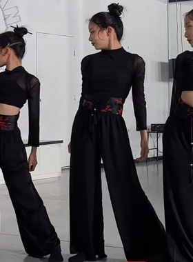 儿童中国风演出服badguy舞蹈同款练功服爵士舞艺考服装中国舞团服