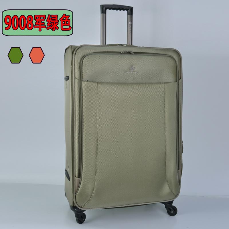 牛津布军绿色万向轮旅行箱图片